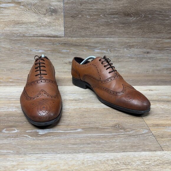 Clarks Brown Leather WingTip Oxfords Men's Size 10 - Picture 5 of 6